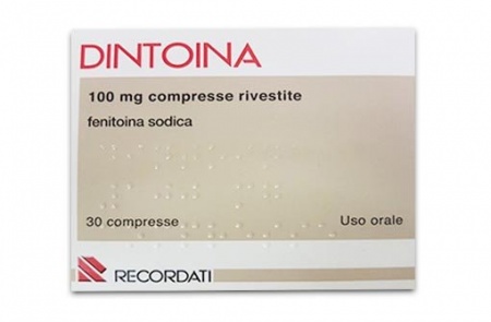 Динтоин (DINTOINA, аналог Фенитоина), 30 таблеток, 100 мг